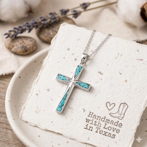 Neue & Trending Edelstahl Türkis Kreuz Halskette - Verstellbare 17,7 '' - 19,7 '' Kette | Der Glaube der Frauen Schmuck
