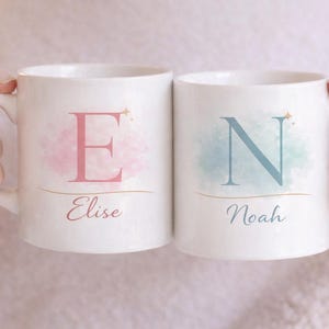 Personalized Monogram Mug, Custom Initial Coffee Mug, Name Mug Gift, Minimalist Personalized Coffee Cup, Custom Gift Idea