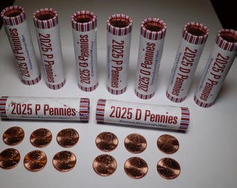 2025-P & D Penny Set of Eight pennies  Brilliant Uncirculated Condition (4) Of Each Mint (8 Penny's)