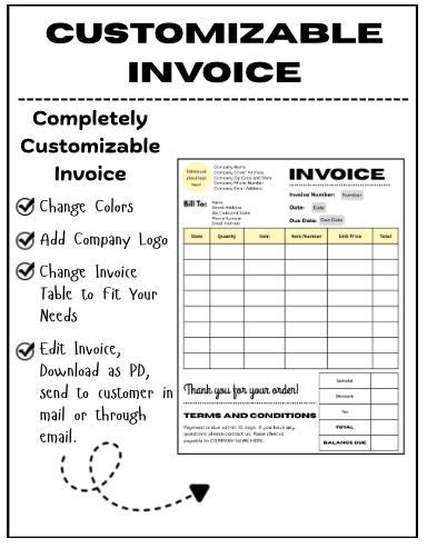 Customizable Invoice - Etsy