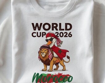 Morocco World Cup 2026 Duck & Lion Shirt | Funny Soccer Fan Gift | Atlas Lions Football Art | Retro Sports Graphic T-Shirt