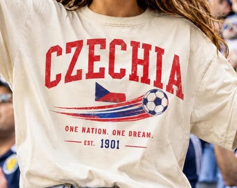 Czechia Soccer Shirt, Czech Republic Football Jersey, Retro Czech Pride T-Shirt, Comfort Colors Vintage Sports Tee, Gift for Soccer Fan