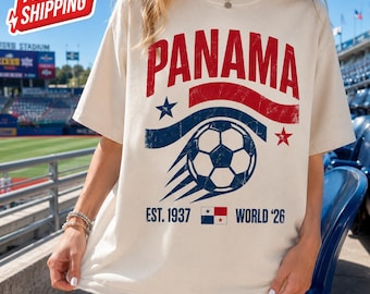 Panama Soccer Shirt, Panama Football Tee, World 26 Soccer Fan Gift, Comfort Colors Panama Shirt, Vintage Panama Est 1937 Soccer Graphic
