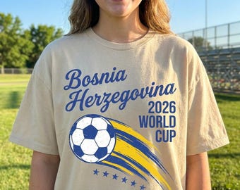Bosnia Herzegovina 2026 Soccer Cup Shirt, Soccer Fan T-Shirt, Comfort Colors Vintage Football Tee, Bosnian Pride Gift, Unisex Sports Top