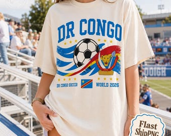 DR Congo Soccer Shirt, Democratic Republic of Congo Football Tee, World 2026 Fan Gear, Comfort Colors Congo Shirt, African Soccer Gift