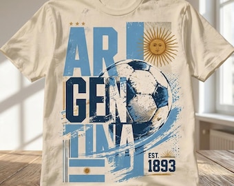 Argentina Soccer Shirt, Vintage Argentina Football Tee, Retro Sportswear Streetwear, Soccer Cup Fan Gift, Comfort Colors Soccer Jersey