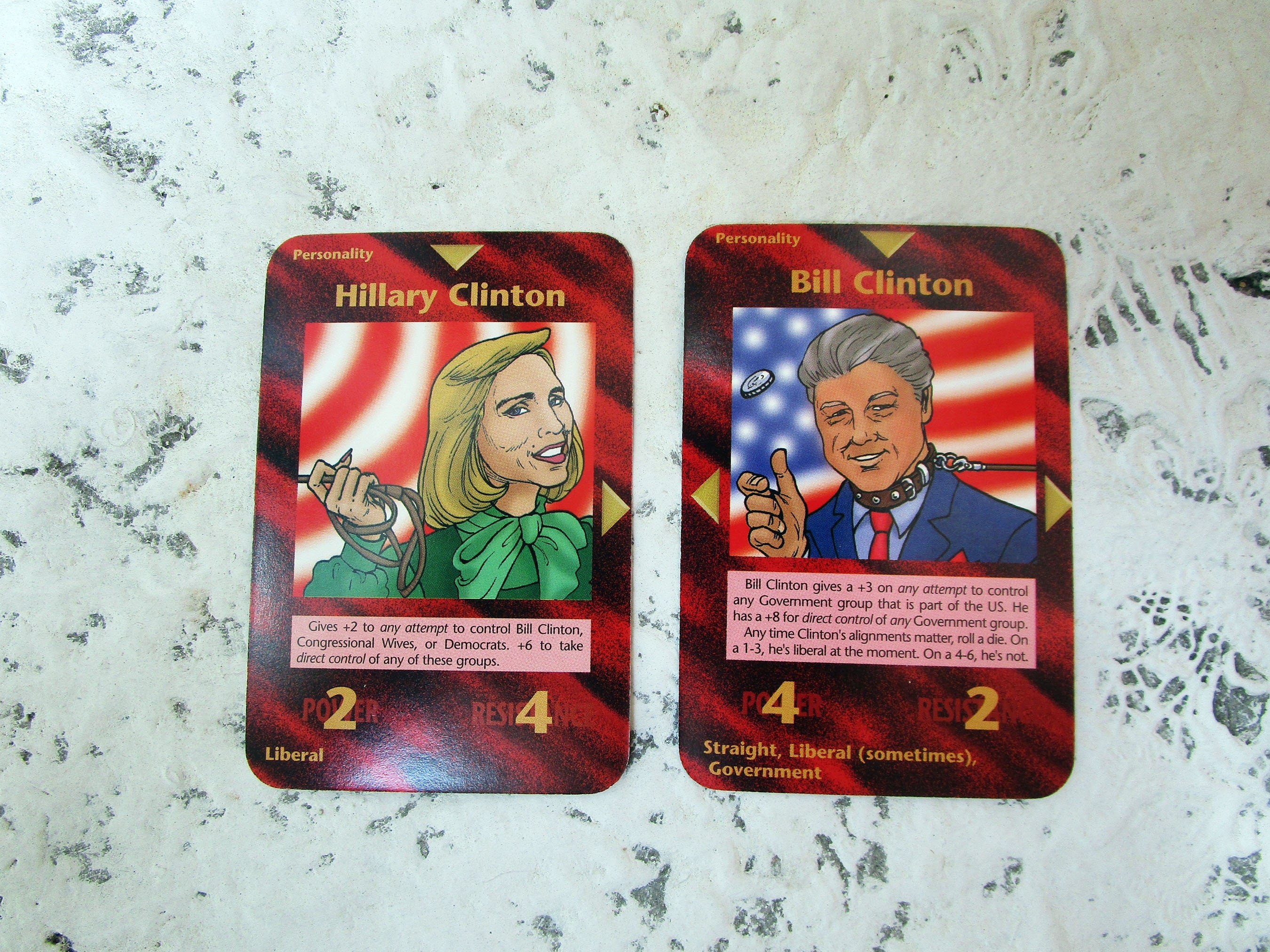 Illuminati New World Order Collectible Card Game by Steve Jackson limited  Edition 1st Printing 1994, Bill Clinton & Hillari Clinton Cards -  UK