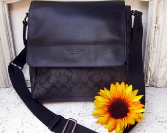 vintage coach houston map bag in signature canvas 573.