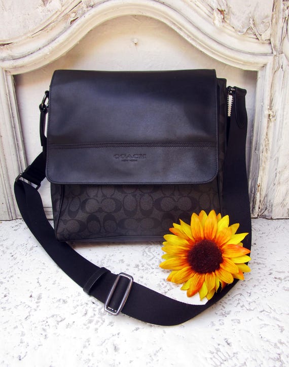 vintage coach houston map bag in signature canvas 573.