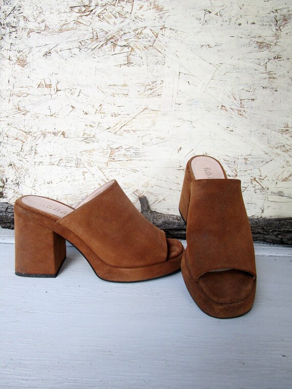 peep toe mule sandals