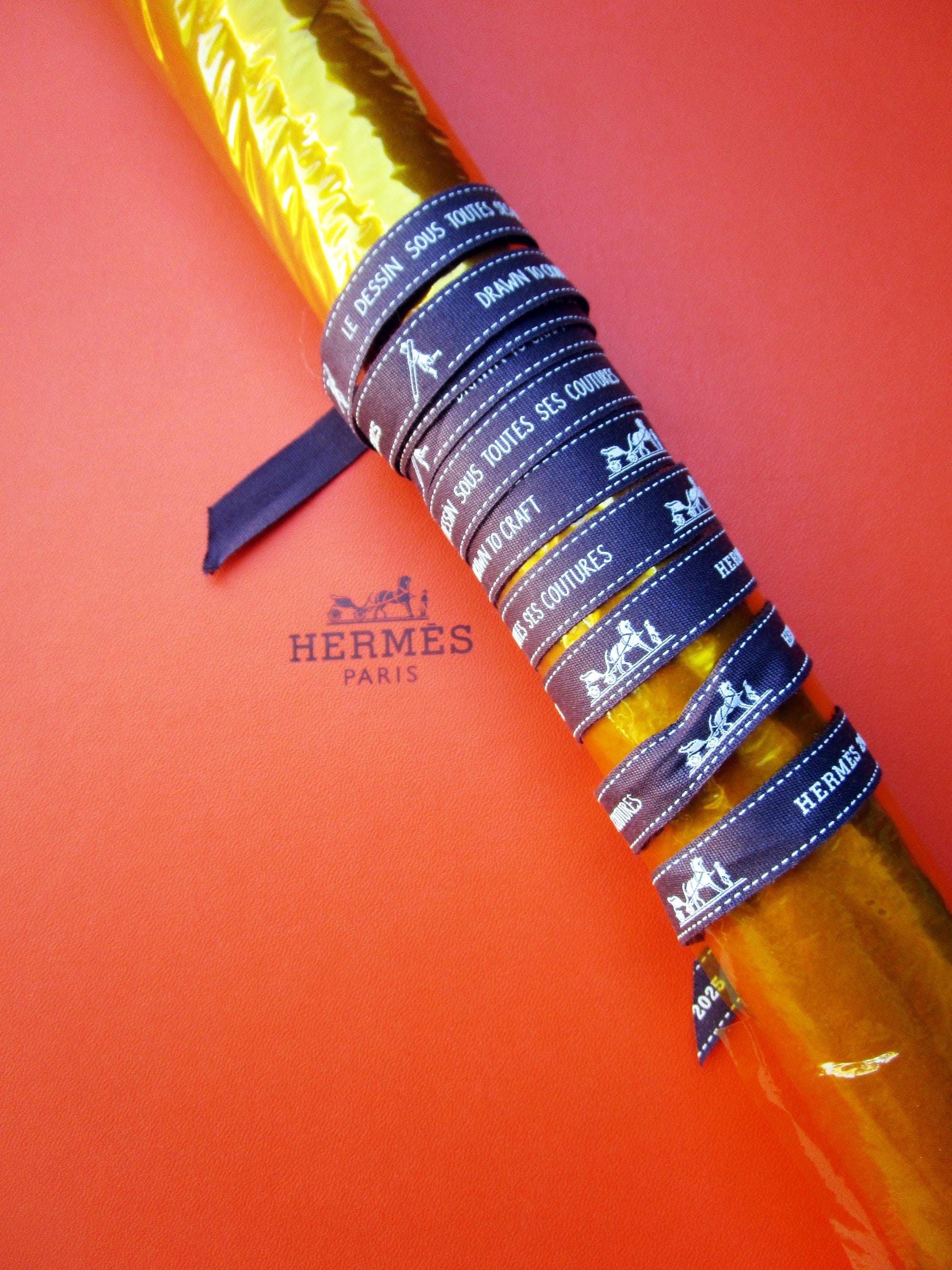 HERMES ribbon  66 “ and 1/2 wide  2015 FLANEUR Unused Stock - Paris Ribbon – Vintage Passementerie main image 2