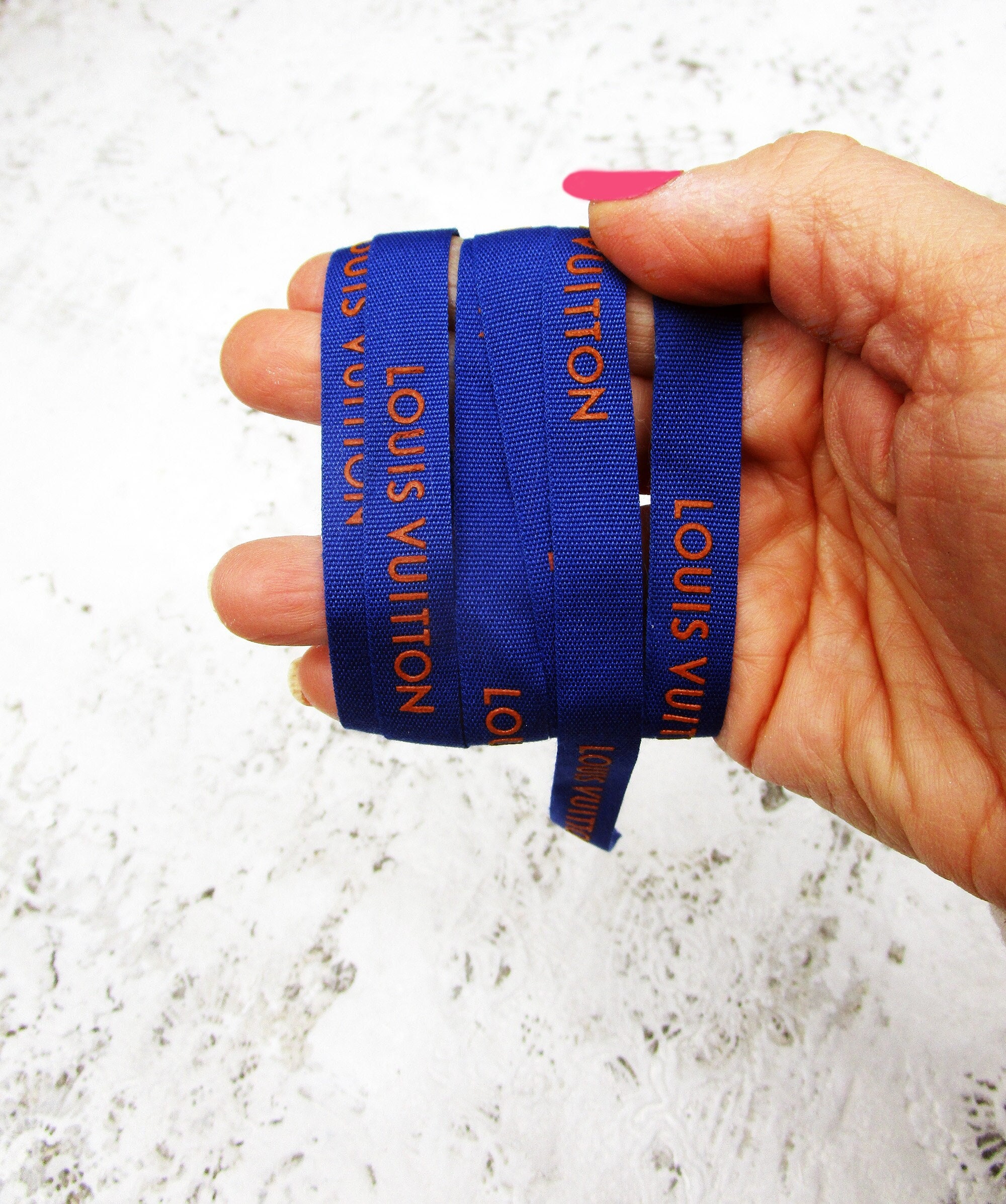 Vintage Louis Vuitton Ribbon Authentic Blue LV Paris Ribbon 40.75