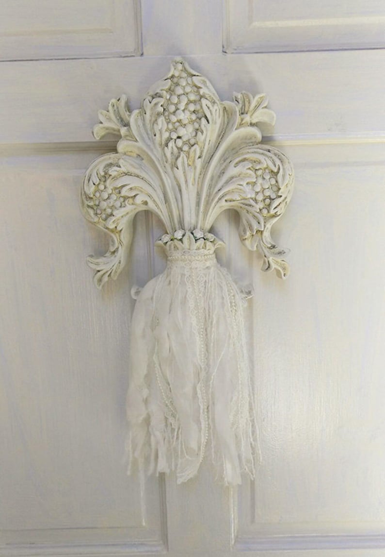 Frances 3d Fleur De Lis Shabby Chic Decoracion De La Pared Etsy