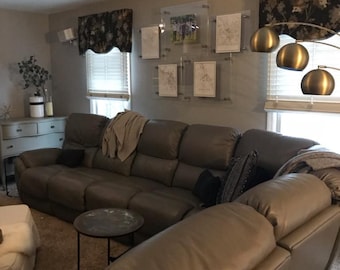 Upholstered Cornice Boards and Faux Roman Shade - SAMPLE ONLY - All items are made to order