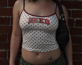 Custom Y2K Polka Dot College Tank Top – Personalized University Gameday Apparel