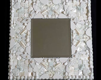 MOSAIC MIRROR glass white Mother of Pearl Home Decor Mirror