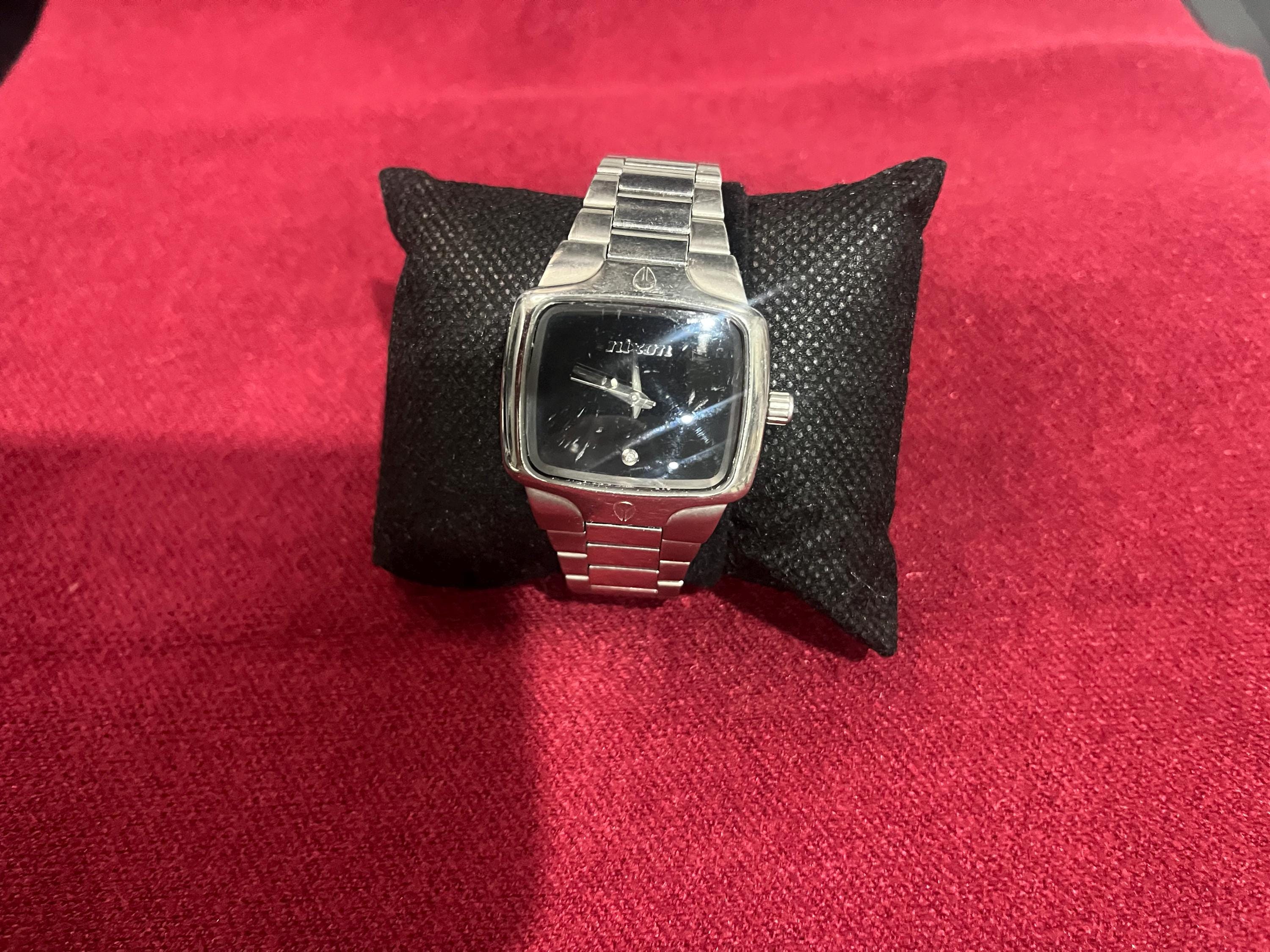 Square Diamond Accent Dress Watch Stainless Steel Bracelet Analog Quartz LAURA ASHLEY Stainless Steel Square Analogue Watch Watch  main image 2
