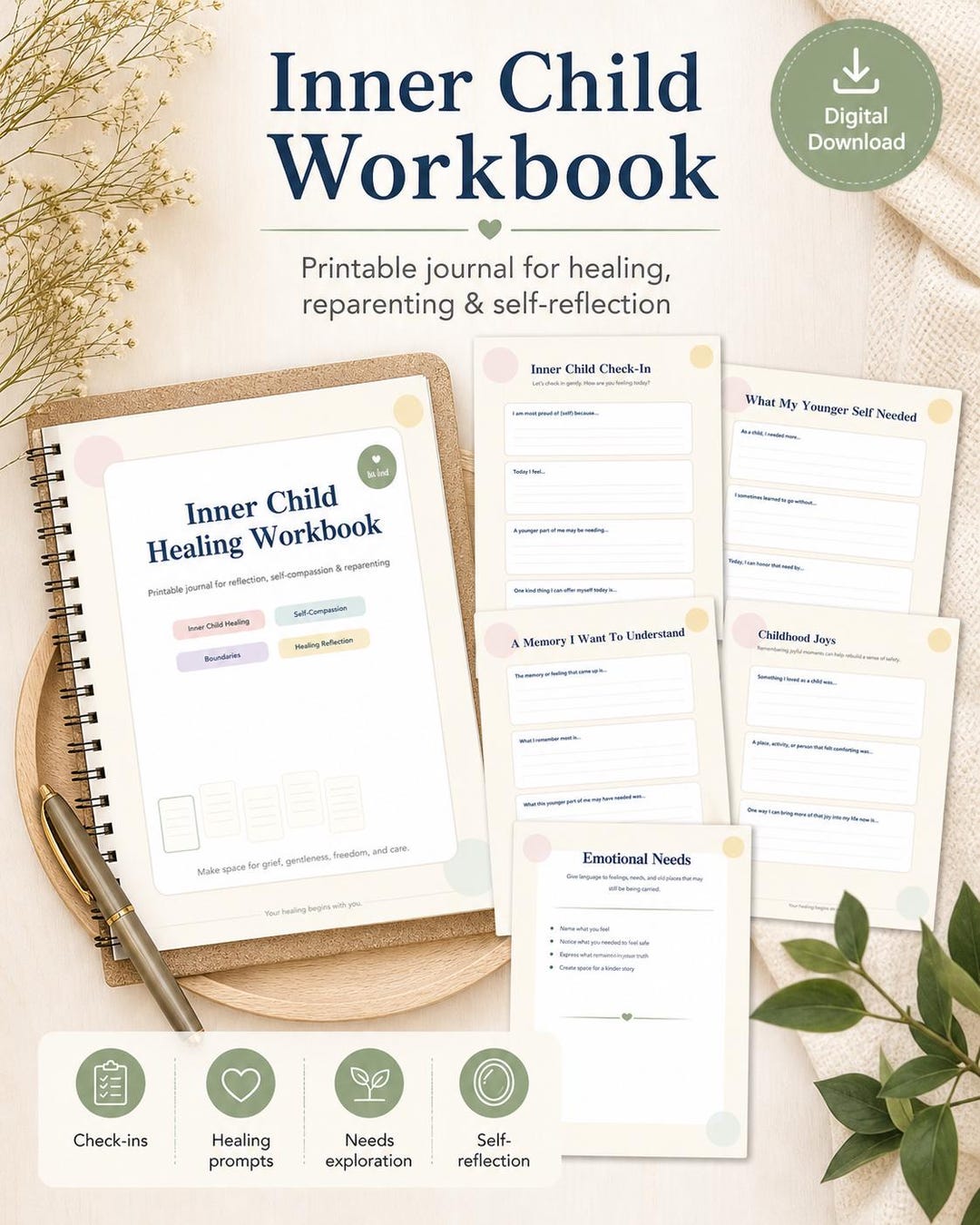Inner Child Healing Workbook Printable Self Reflection Journal ...