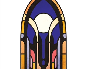 LCARS Stained Glass Window 5x7" Print