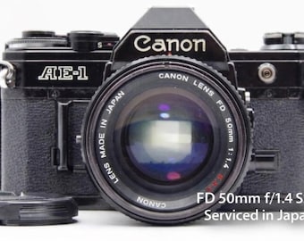 Canon AE-1 35mm SLR Film Camera | FD 50mm f/1.4 Lens, Serviced in Japan