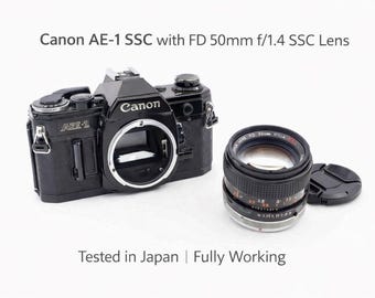 Canon AE-1 35mm SLR Film Camera | FD 50mm f/1.4 ssc Lens, Vintage