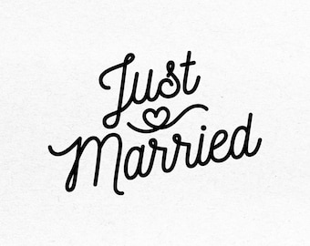 Just Married SVG-Schnittdatei: Ideal für Abziehbilder, Cricut & Party Decor. Svg Png Pdf Jpg Adobe Illustrator (Digitaler Download)