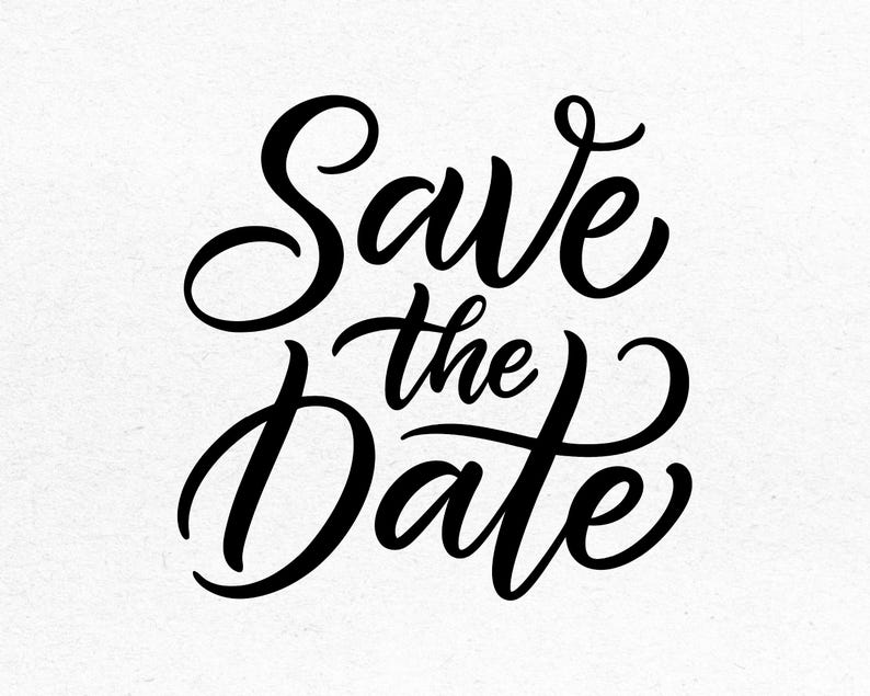 Initial Date Cursive Save the Date Cut File: Ideal for Decals, Cricut & Party Decor. Svg Png ...