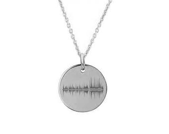 Your baby's heartbeat or voice sound wave recording necklace in sterling silver, gold filled and solid 14k gold UNIQUE Mother's day gift