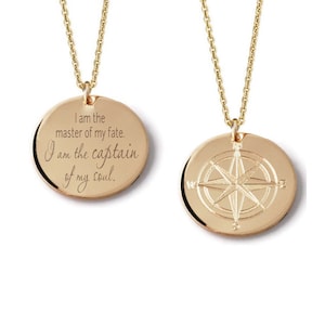 Compass Rose custom engraved layering pendant necklace in various diameters • 14k yellow gold fill • Personalized traveler charm Wanderlust