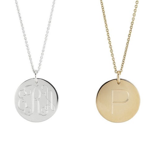 Modern MONOGRAM 3/4 Pendant Necklace in 
