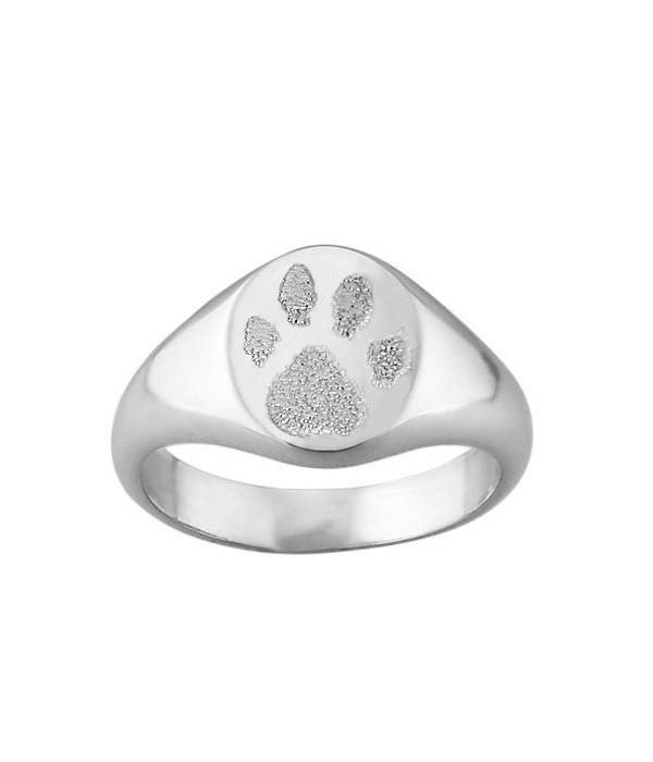 Your pet's actual paw print signet ring  • available in solid 14k…