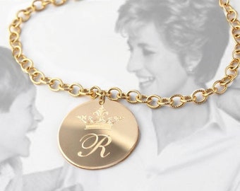 Royal Princess custom engraved commemorative bracelet • Personalized bracelet in sterling silver or gold fill - Monogrammed gifts