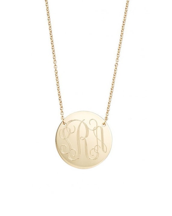 Engraved monogram deals necklace
