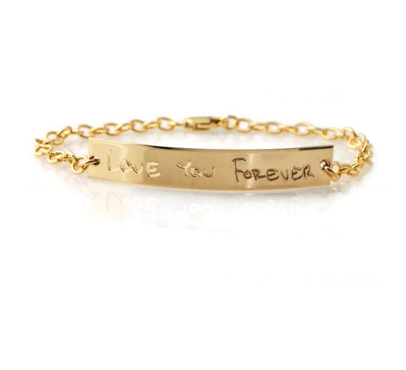 engraved handwriting bracelets