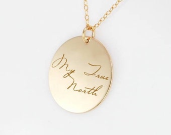 Actual handwriting, signatures or artwork personalized Gold Filled or sterling silver Remembrance pendant necklace  Precise engraved replica