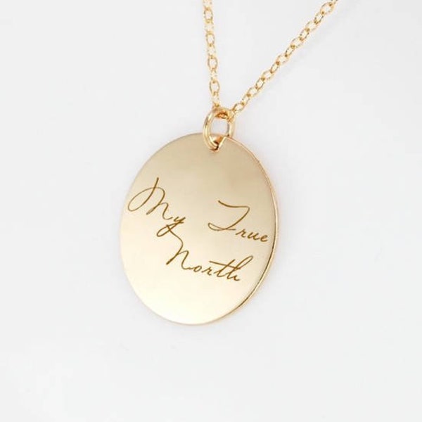 Actual handwriting, signatures or artwork personalized Gold Filled or sterling silver Remembrance pendant necklace  Precise engraved replica