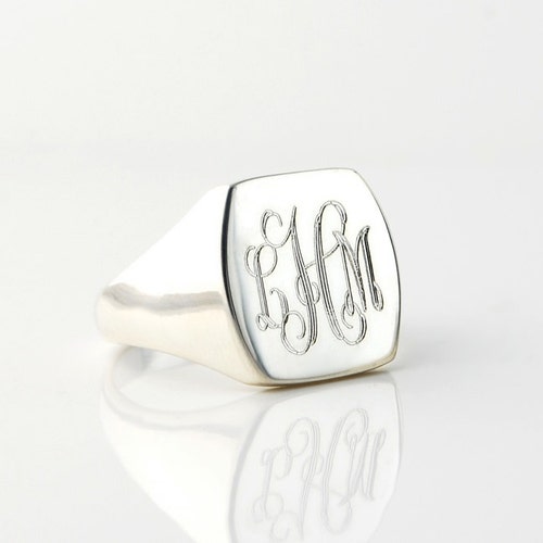 Personalized Sterling Silver Monogram Custom Engraved Etsy
