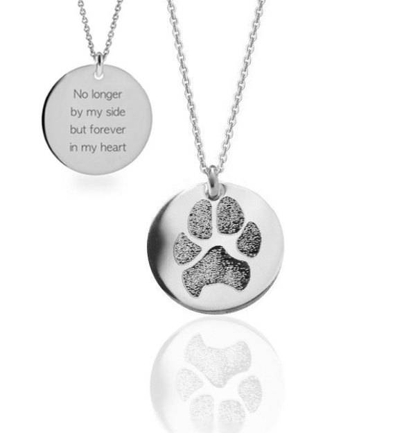 Dog paw necklace with picture inside best sale