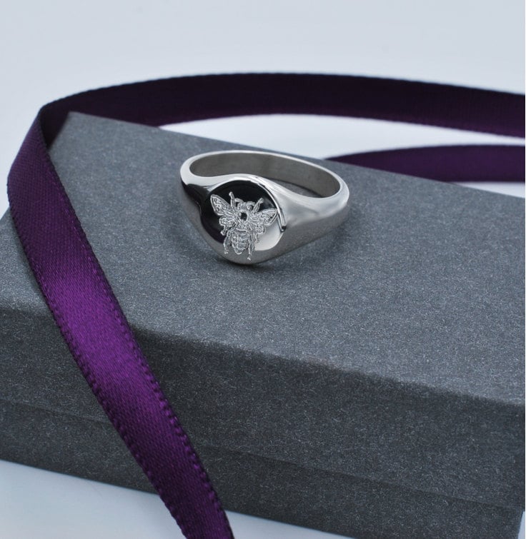 Queen Bee or any other custom design Signet ring in sterling silver -…