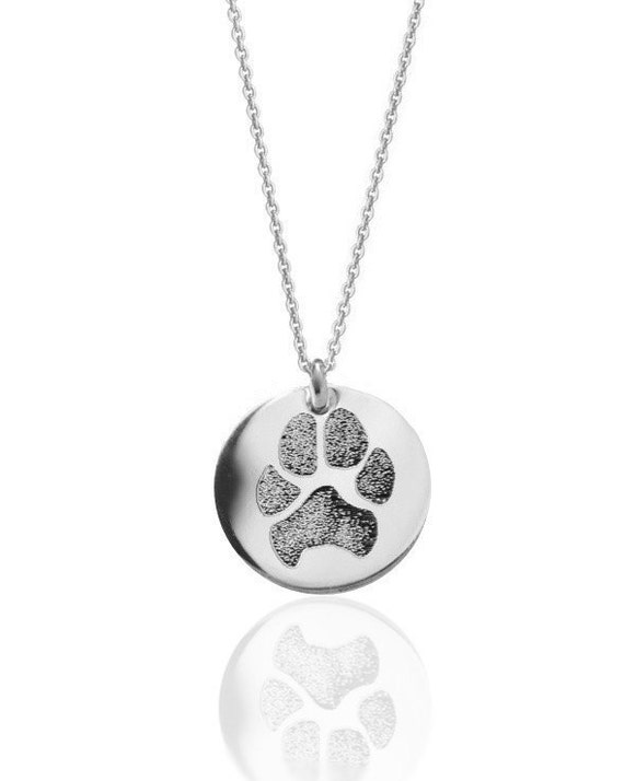 Pet Memory Paw Foot Prints In The Sand Dog Loss Gift Black Necklace From US 