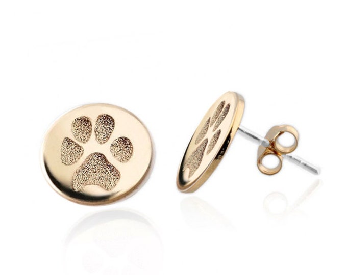 Actual Pet Paw Print Custom Personalized Stud Earrings With - Etsy