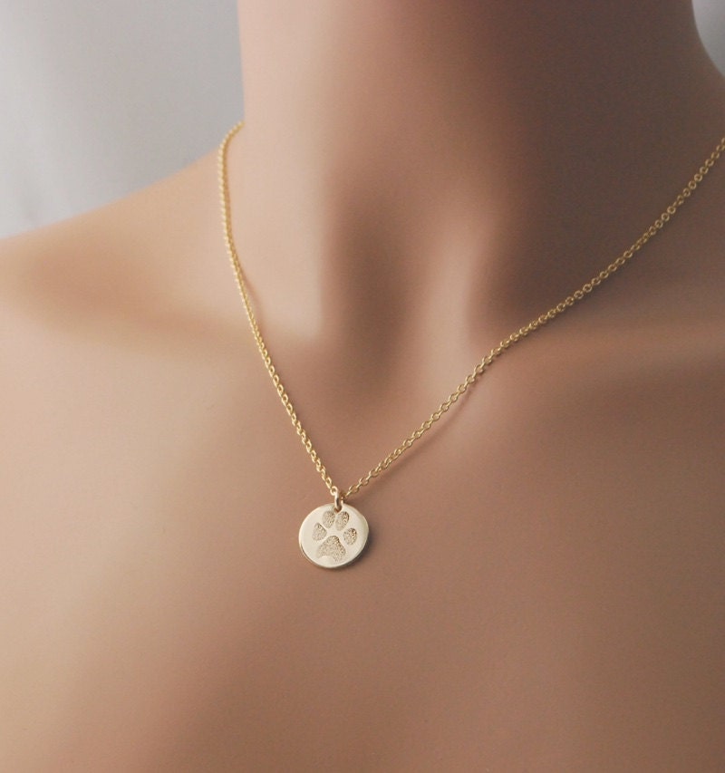 Your pet's actual paw print custom made petite pendant necklace i…