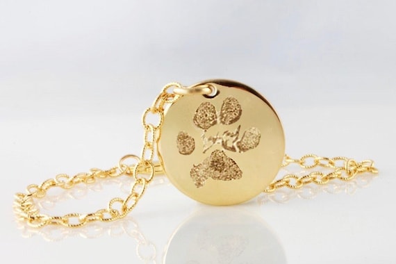Pet actual paw print bracelet or anklet • Custom pet memorial jewelry in gold fill or sterling silver • dogs, cats, ferrets, guinea pigs