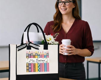 Custom Teacher Tote Bag | Inspirational Canvas Tote for Back to School | Classroom Must-Have