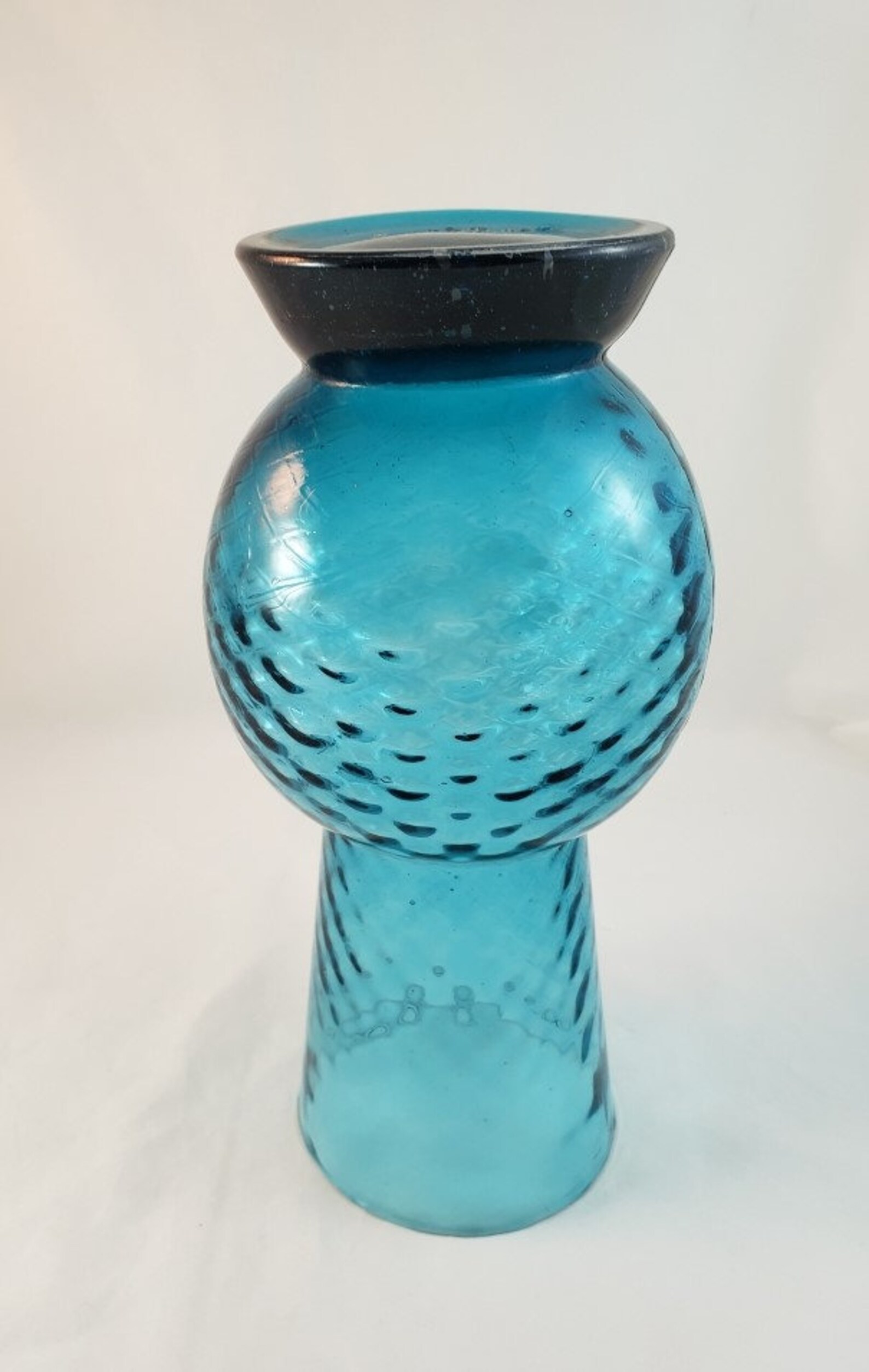 Mid Century Vimax Blue Optic Swirl Vase Made in Italy Etsy