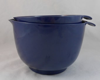 2TTL DANSK Dark Blue Mixing Bowls Batter Bowls