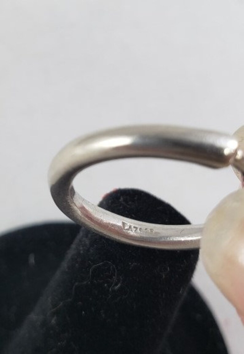 Vintage Sterling Silver 925 Milimalist Ring with Purple Stone Size 5.25