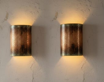 Set of 2 Handmade Copper Wall Sconce – Modern Accent Lighting