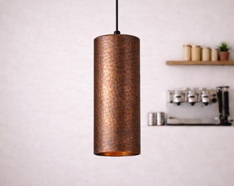 Handmade Hammered Copper Pendant Lights – Rustic Modern Hanging Lamps for Kitchen Island