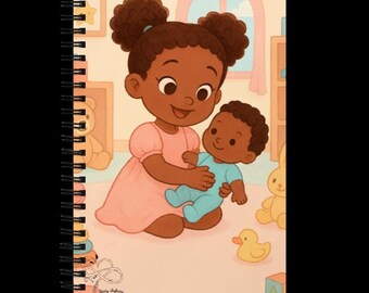 Big Sister Baby Notebook Cover | Pastel Nursery Illustration (Digital Download)